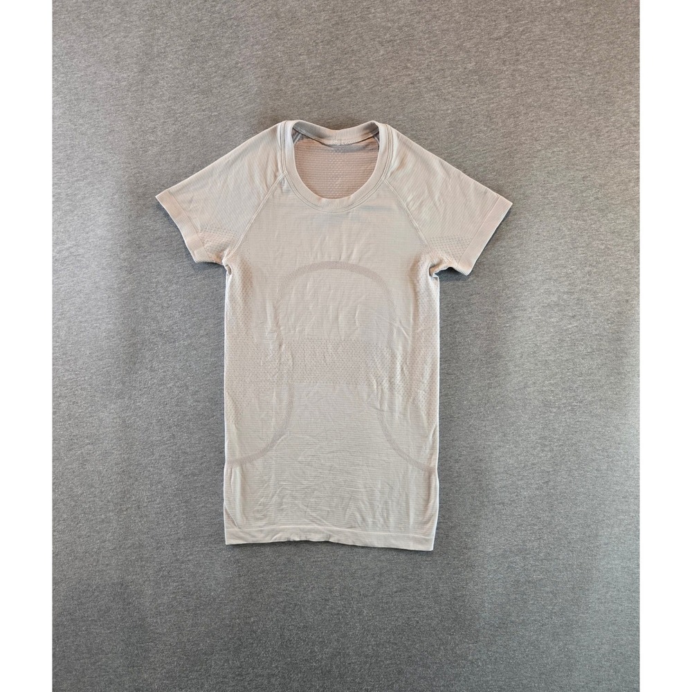 Lululemon Swiftly Tech Short-Sleeve 2.0 Womens 4 Beige Seamless Training Shirt